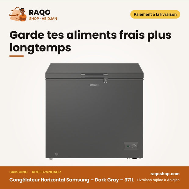 Congélateur Horizontal Samsung – Dark Gray – 371L – 2 Panier Internes | RI70F37VNGAGR