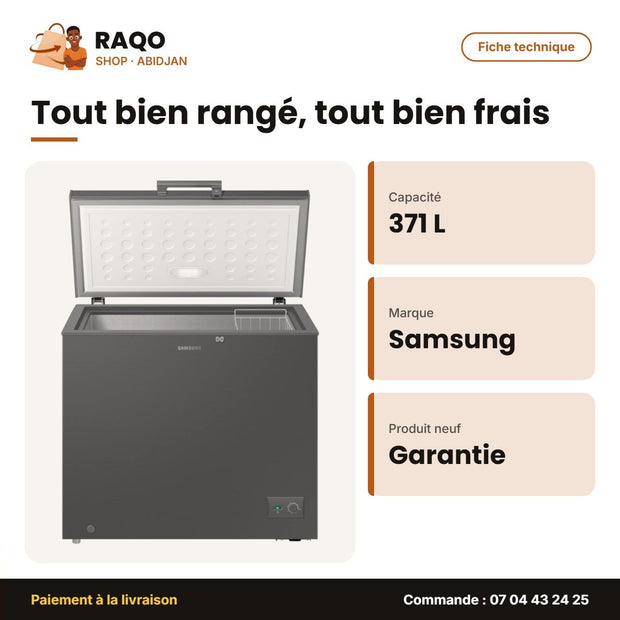 Congélateur Horizontal Samsung – Dark Gray – 371L – 2 Panier Internes | RI70F37VNGAGR