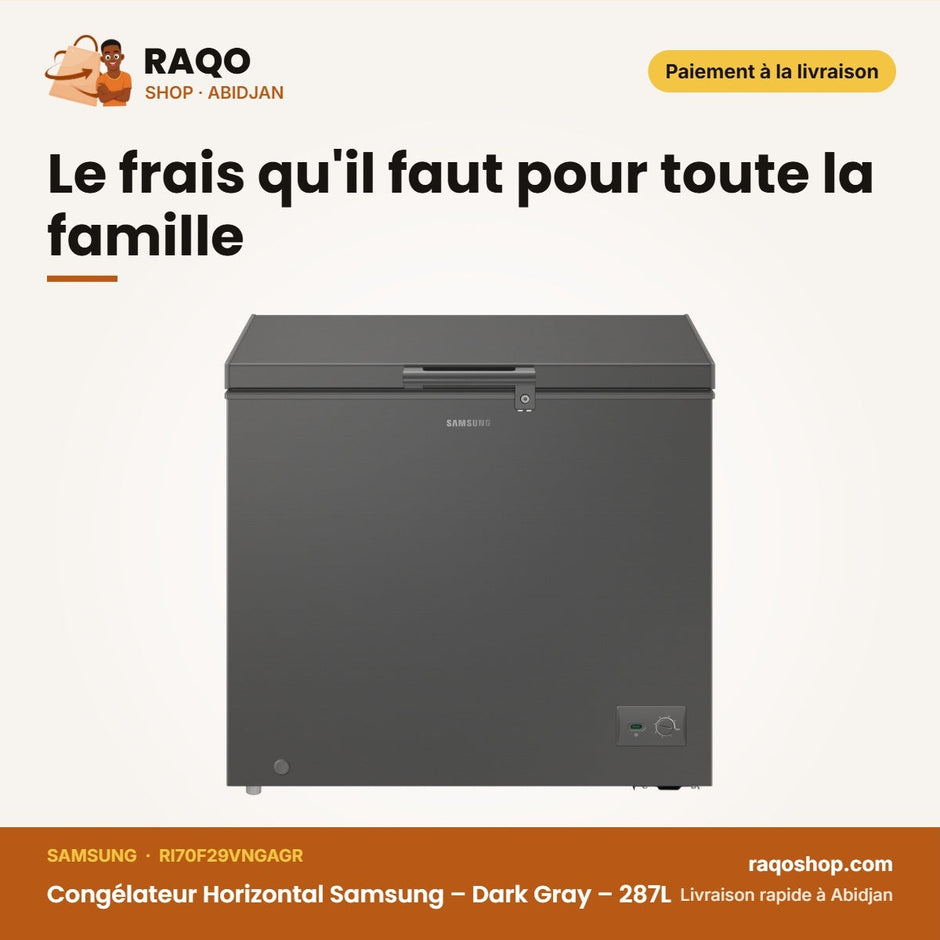 Congélateur Horizontal Samsung – Dark Gray – 287L – 2 Panier Internes | RI70F29VNGAGR