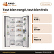 Réfrigérateur Américain Nasco – 2 Portes – 436L Net – Silver | HNASF2-55S