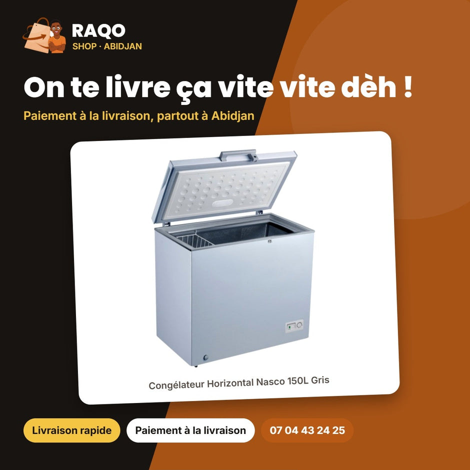 Congélateur Horizontal Nasco 150L Gris | HNAS-200