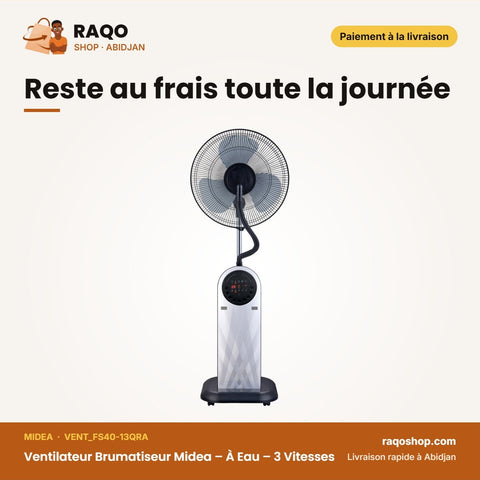 Ventilateur Brumatiseur Midea – À Eau – 3 Vitesses – Télécommande | VENT_FS40-13QRA