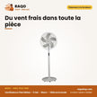 Ventilateura Pied Midea – 5 Hel. – Blanc – Télécommande | VENT_FS40-18BR