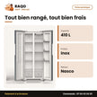 Réfrigérateur Américain Nasco – 2PORTES – 410L NET(240L+170L) – Inox | KNASF2-62.2
