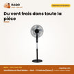 Ventilateura Pied Midea – Noir – 5 Helices(blanc) – Télécommande | VENT_FS40-15QR
