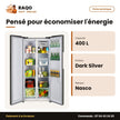 Réfrigérateur Américain Nasco – 2 Portes – 400LT(225+175) – Dark Silver | NASF2-62FLN1
