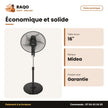 Ventilateur à Pied Midea – 16'' – Forme en Pétale – 5 Hélices | FS45-25MT