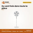 Ventilateur à Pied Midea – 3 Vitesses – Noir – 5 Hélices | VENT_FS40-15F