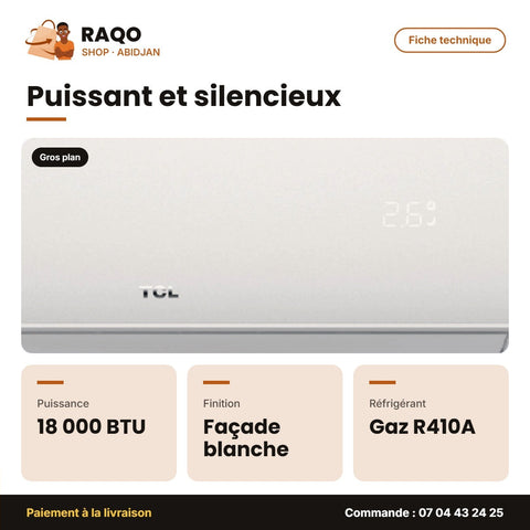 Split 18.000 BTU TCL R410A Façade Blanche | TAC-18CSA/XAA1