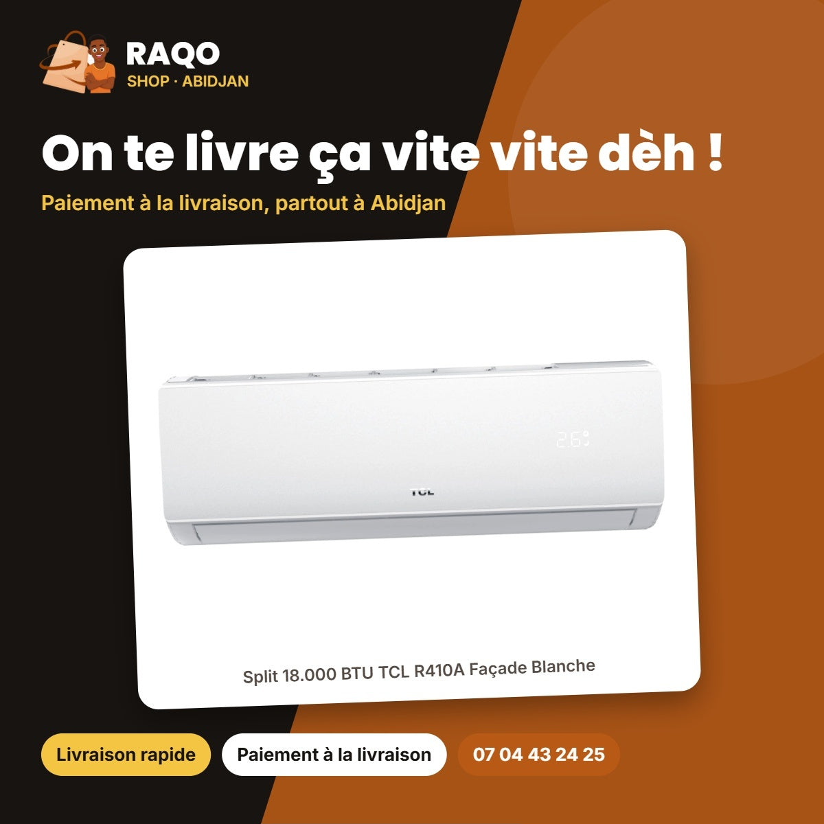 Split 18.000 BTU TCL R410A Façade Blanche | TAC-18CSA/XAA1