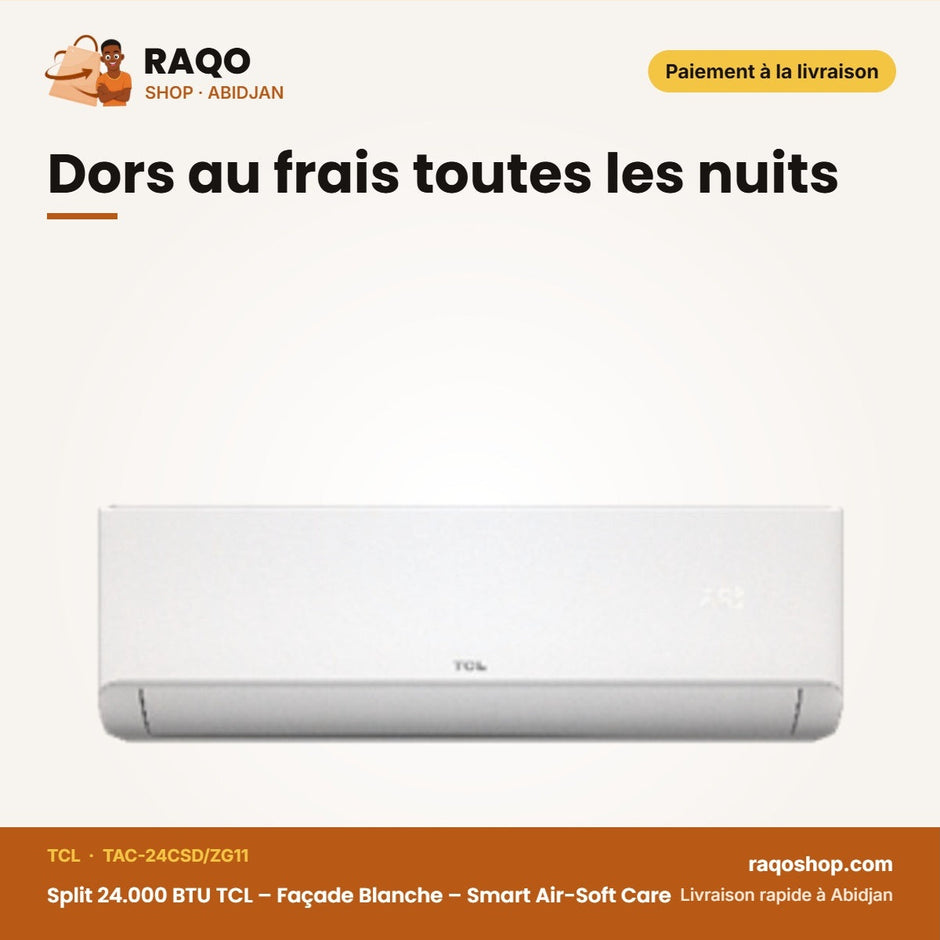 Split 24.000 BTU TCL – Façade Blanche – Smart Air-Soft Care – Éco Mode | TAC-24CSD/ZG11