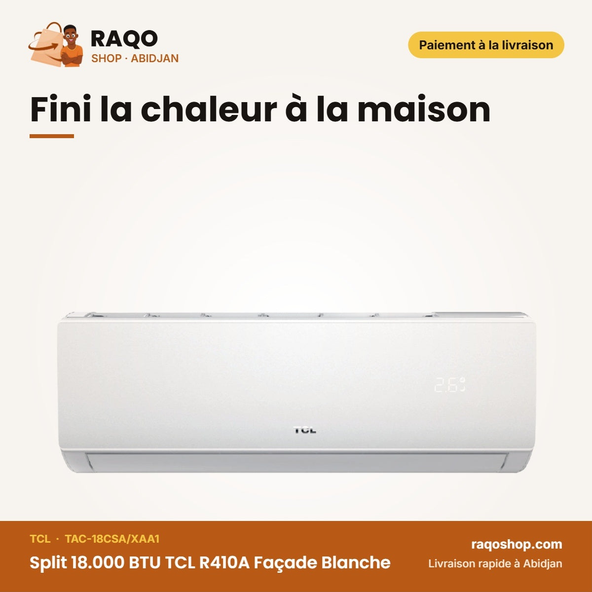 Split 18.000 BTU TCL R410A Façade Blanche | TAC-18CSA/XAA1