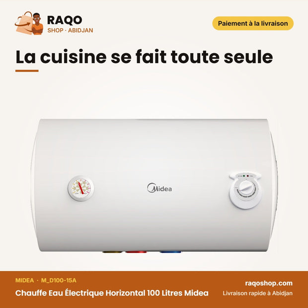 Chauffe Eau Électrique Horizontal 100 Litres Midea | M_D100-15A
