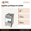Gazinière Nasco – 4 Feux – 20'' – 50*55 | NASGC-50X50S-CTZ