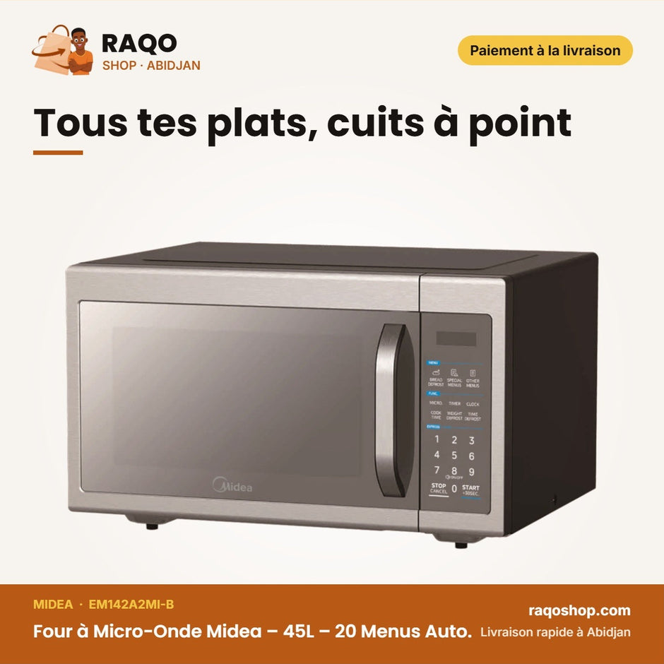Four à Micro-Onde Midea – 45L – 20 Menus Auto. – Digital Control | EM142A2MI-B