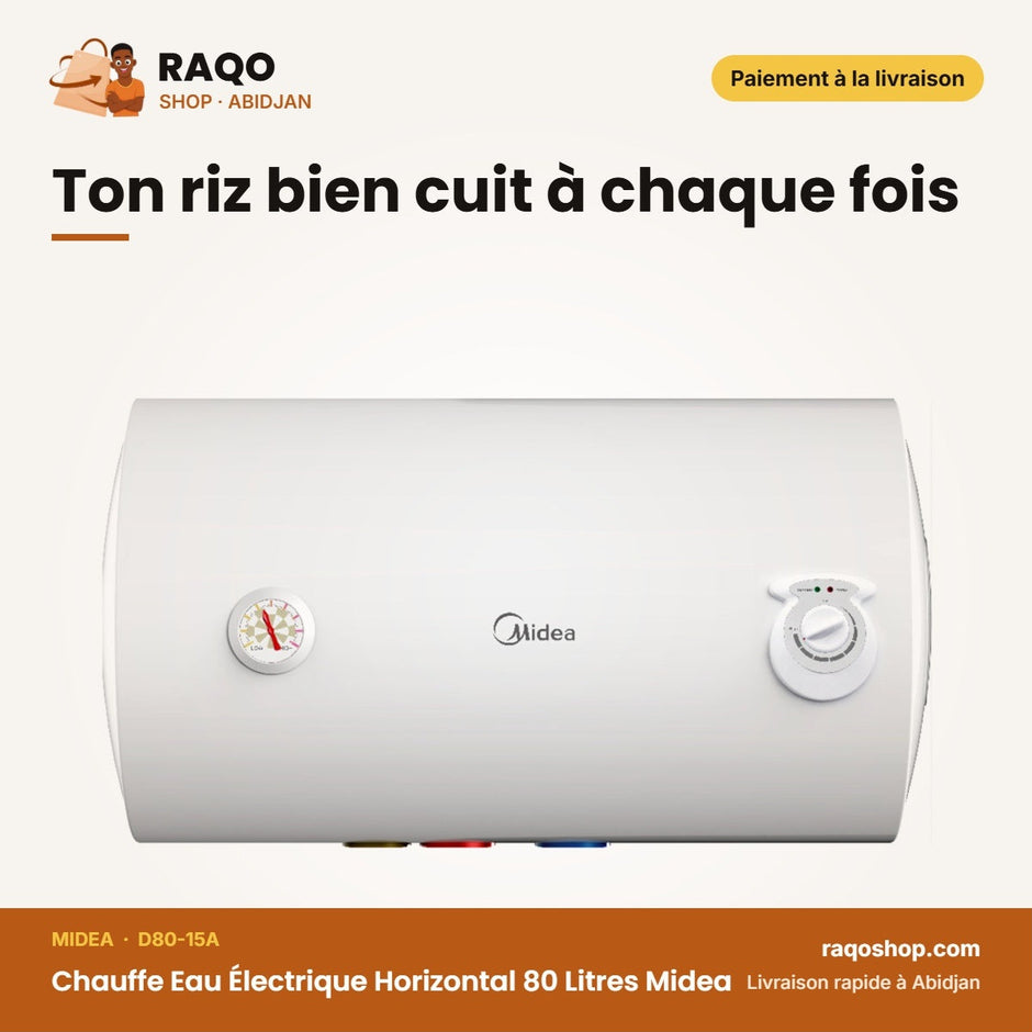 Chauffe Eau Électrique Horizontal 80 Litres Midea | D80-15A