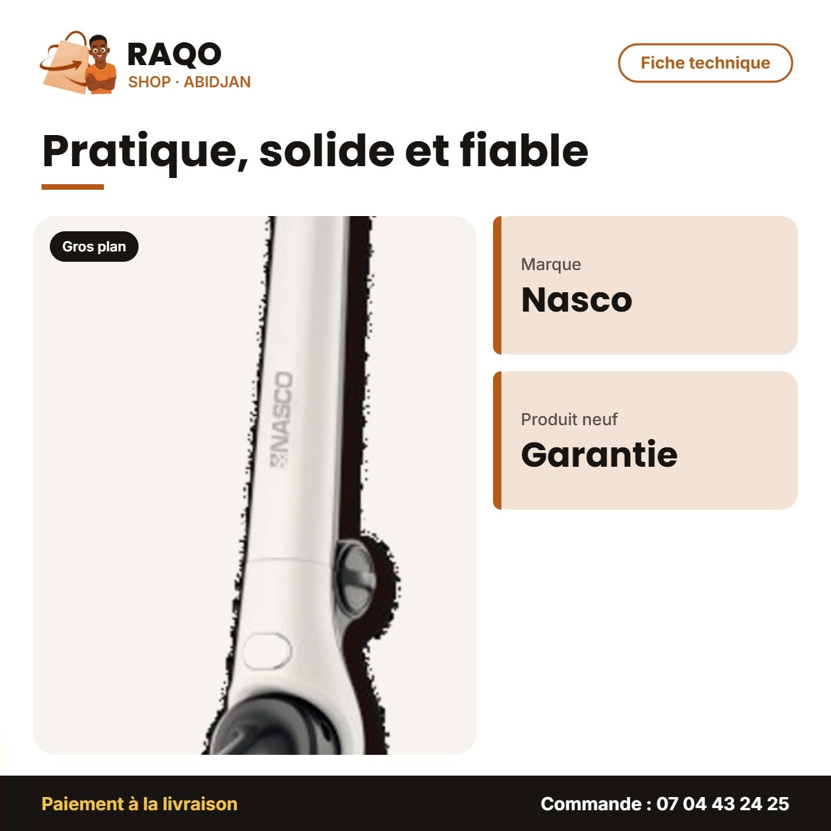 Aspirateur Recharg. Nasco – Batterie Detach. – 2VIT – 55MN | VC2980C-GS