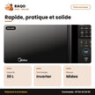 Four à Micro-Onde Midea – 30L – Digital Contrôle – Inverter Quattro | EM9P032MO-B
