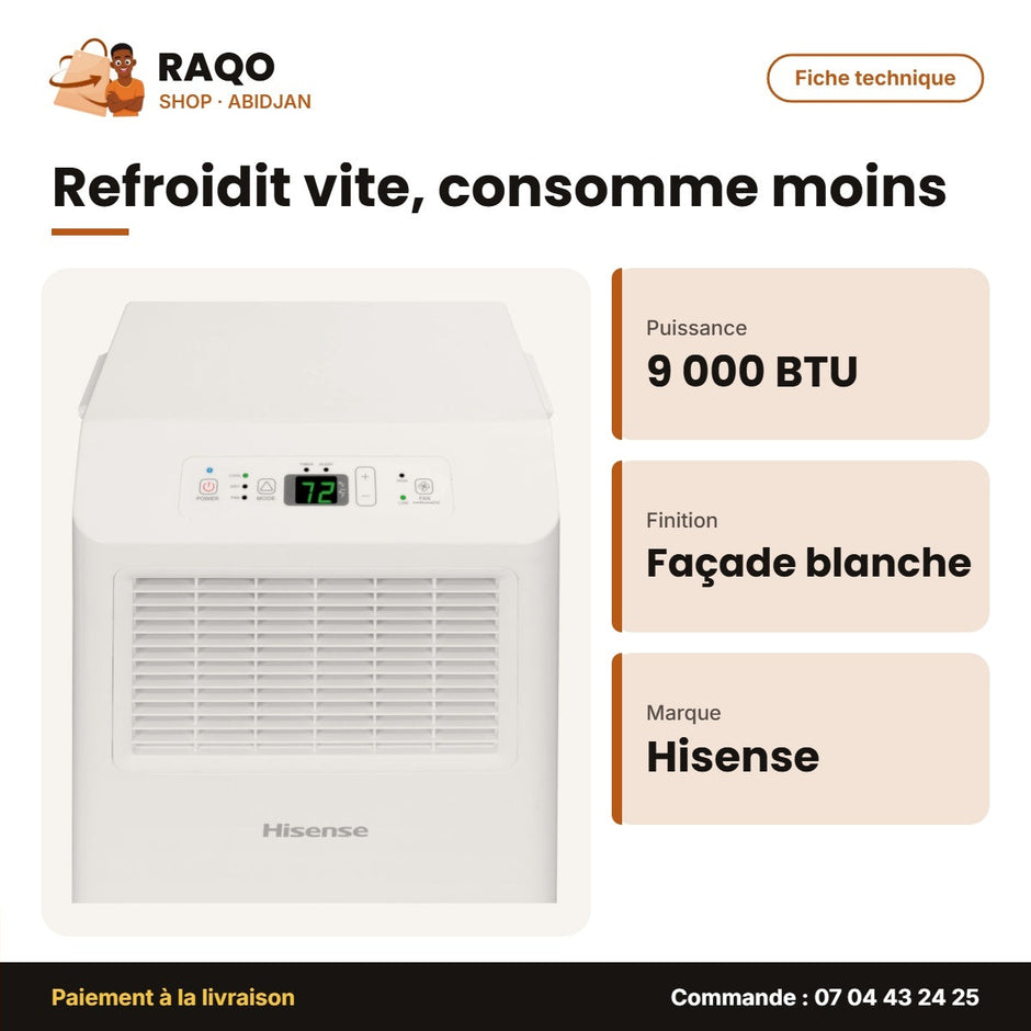Split Mobile 9.000 BTU Hisense – Façade Blanche | AP-09CR4RRVS00