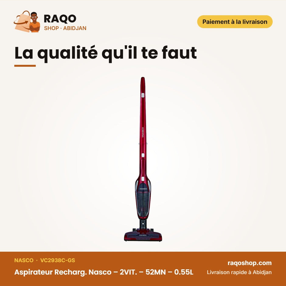 Aspirateur Recharg. Nasco – 2VIT. – 52MN – 0.55L | VC2938C-GS