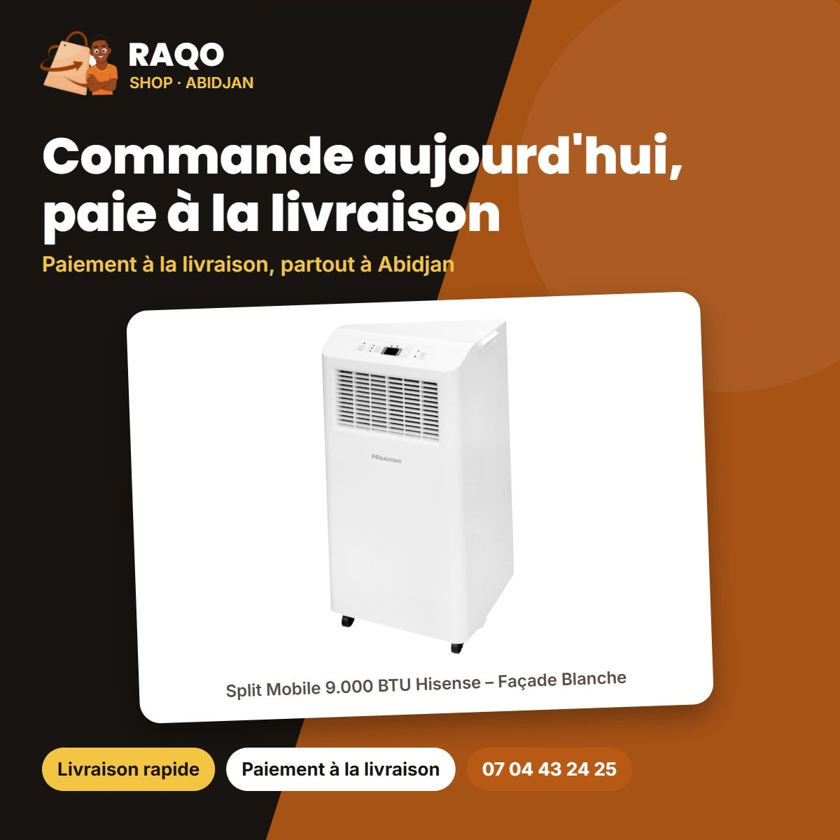 Split Mobile 9.000 BTU Hisense – Façade Blanche | AP-09CR4RRVS00