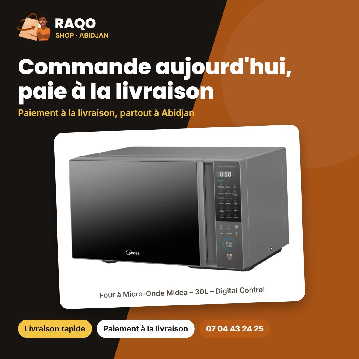 Four à Micro-Onde Midea – 30L – Digital Control – Inverter Quattro | EM9P032MO-S