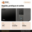Four à Micro-Onde Midea – 30L – Digital Control – Inverter Quattro | EM9P032MO-S