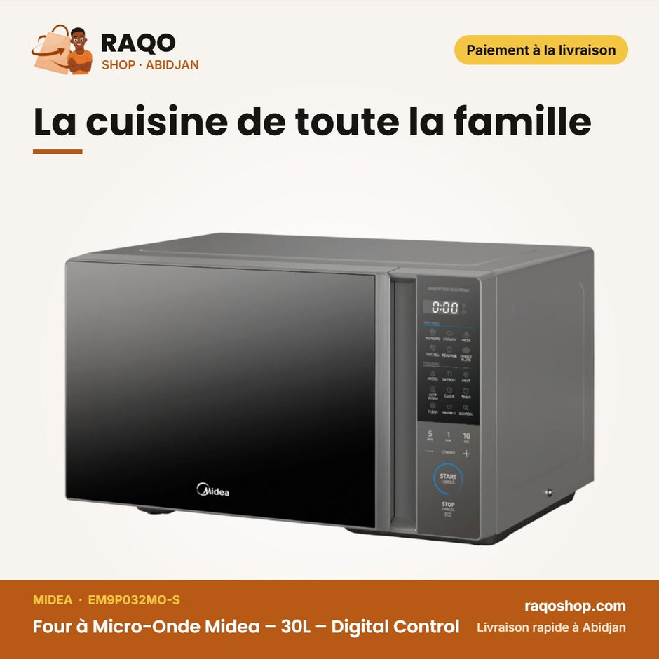 Four à Micro-Onde Midea – 30L – Digital Control – Inverter Quattro | EM9P032MO-S