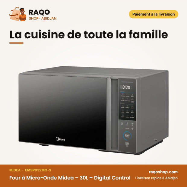 Four à Micro-Onde Midea – 30L – Digital Control – Inverter Quattro | EM9P032MO-S