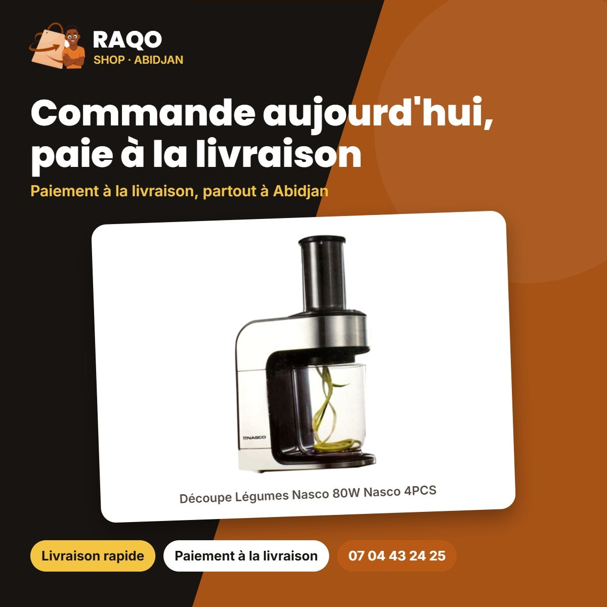 Découpe Légumes Nasco 80W Nasco 4PCS | MIXER_VM9400