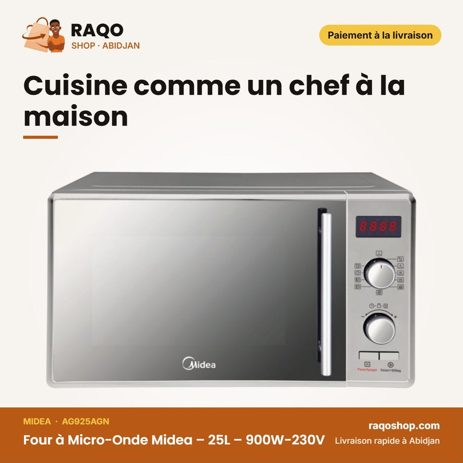 Four à Micro-Onde Midea – 25L – 900W-230V – 8 Auto Menus | AG925AGN