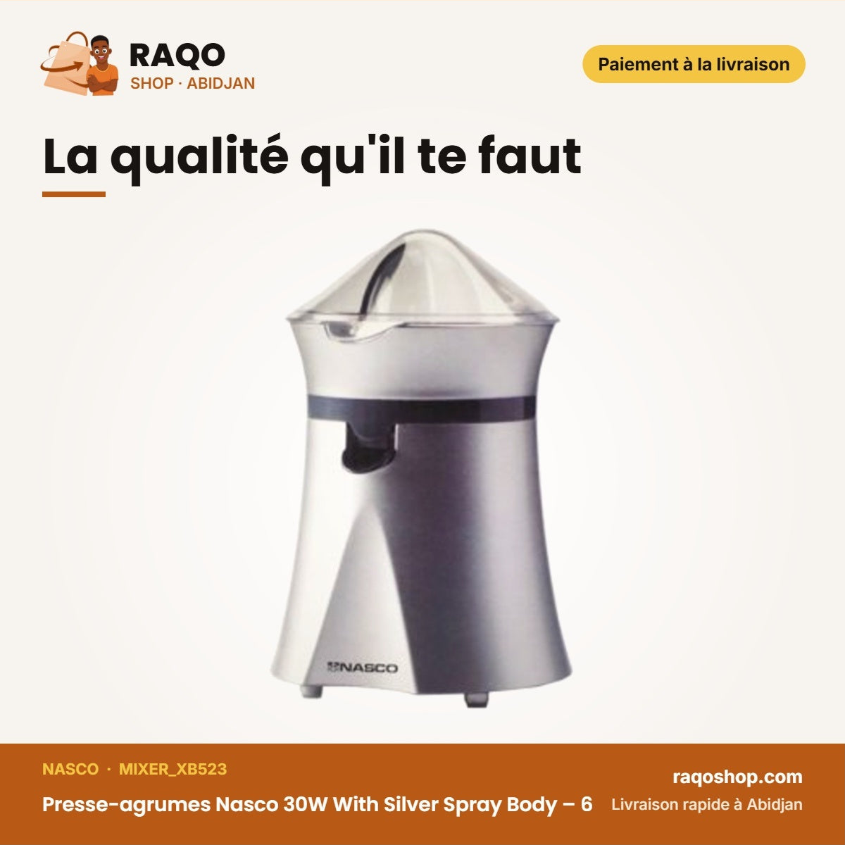 Presse-agrumes Nasco 30W With Silver Spray Body – 6 | MIXER_XB523