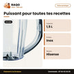 Blender Hisense – 1.5 L – Lame en Acier Inoxydable – Moteur Blanc | H15TBWES1