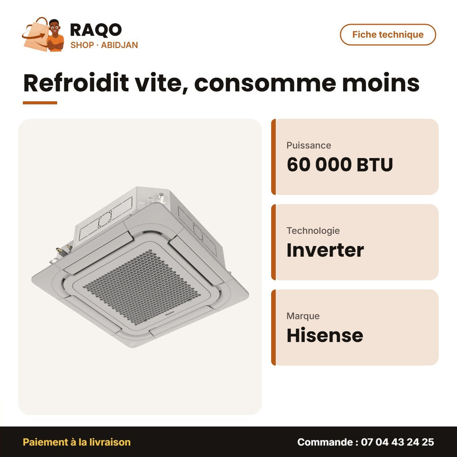 Split Cassette 60.000 BTU Hisense – Inverter Expert – Blanche | AUC-60UR6SNKC5