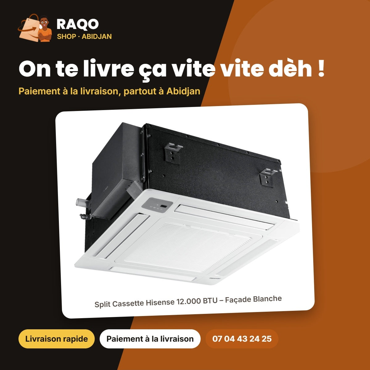 Split Cassette Hisense 12.000 BTU – Façade Blanche | AUC-12HR4SVAA