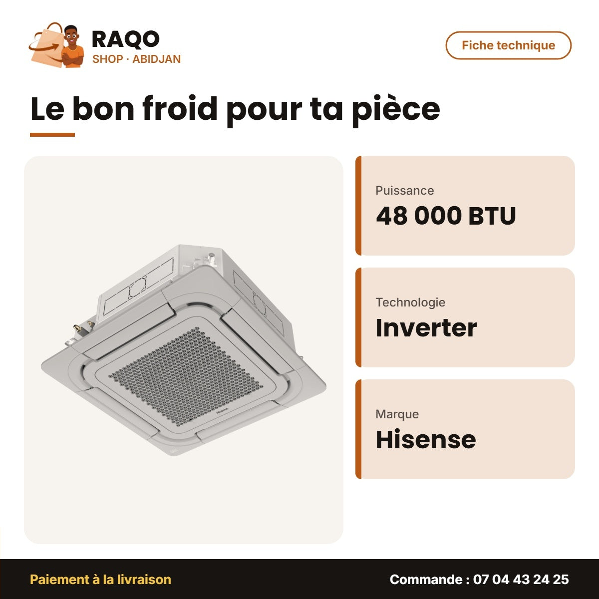 Split Cassette 48.000 BTU Hisense – Inverter Expert – Blanche | AUC-48UR6SNKC5