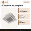 Split Cassette 48.000 BTU Hisense – Inverter Expert – Blanche | AUC-48UR6SNKC5