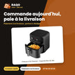 Friteuse à Air Hisense – Capacité Bloc 8L Net – Hot Air Circulation – Noir | H08AFBK1S1