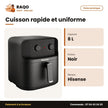 Friteuse à Air Hisense – Capacité Bloc 8L Net – Hot Air Circulation – Noir | H08AFBK1S1