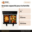 Double Friteuse Air Hisense – 8L(4L+4L) – Digital – Hot Air Circulation | H08AFBK2S1