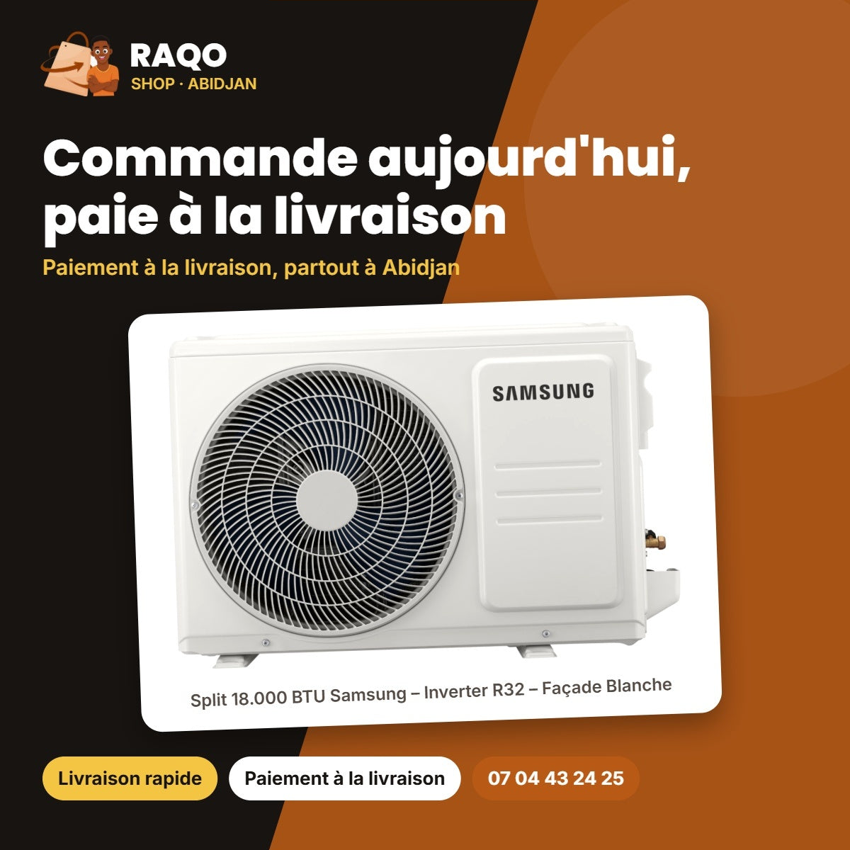 Split 18.000 BTU Samsung – Inverter R32 – Façade Blanche | AR40H18D0AM/AF
