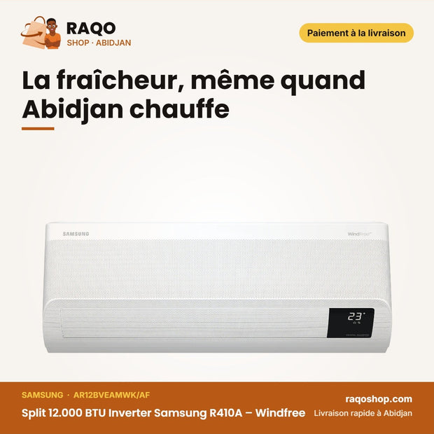 Split 12.000 BTU Inverter Samsung R410A – Windfree – Façade Blanche | AR12BVEAMWK/AF