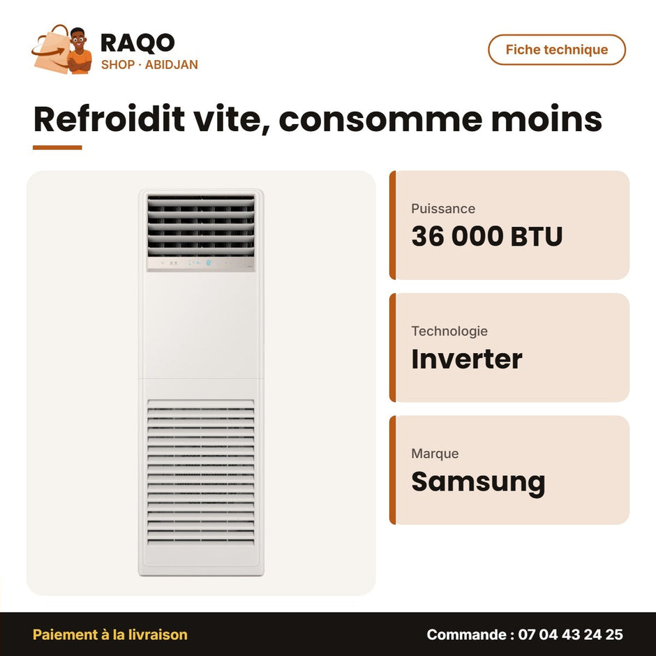 Armoire Split Samsung – Unité Int. 36.000 BTU Samsung – Inverter | AC036FEPPEH/IQ