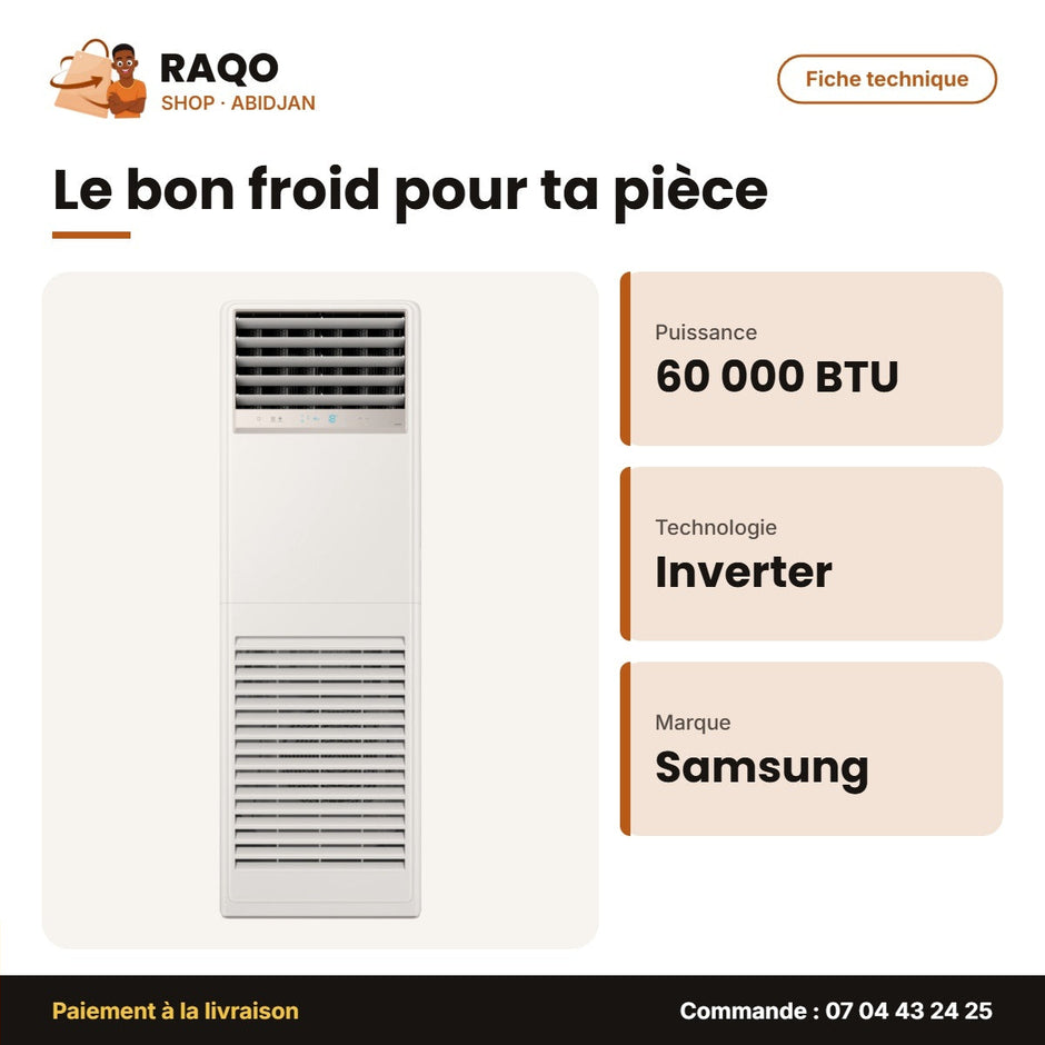 Armoire Split Samsung – Unité Int. 60.000 BTU Samsung – Inverter | AC060FEPPEH/IQ