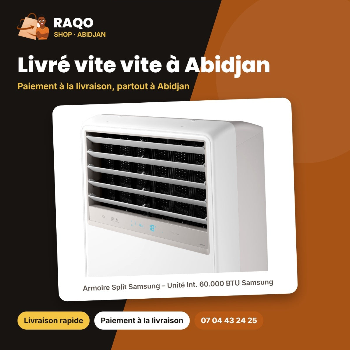 Armoire Split Samsung – Unité Int. 60.000 BTU Samsung – Inverter | AC060FEPPEH/IQ