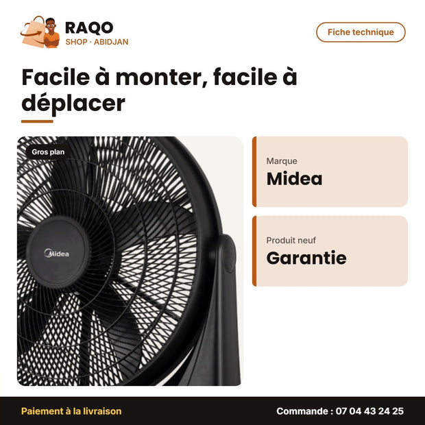Ventilateur sur Table Midea – 3 Speed Choices – Ajustable – Hanging Function | FB50-17H