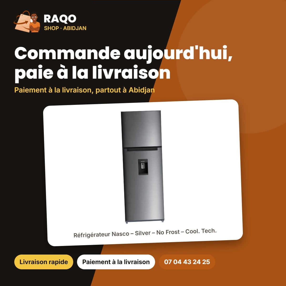 Réfrigérateur Nasco – Silver – No Frost – Cool. Tech. | HNASFC2-45D