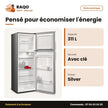 Réfrigérateur Nasco – 311L Net (234LT+77LT) – Silver – Avec Clé | HNASF2-45