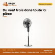Ventilateur à Pied Midea – 3 Hélices – Couleur Noir-Gris – 3 Vitesses | VENT_FS40-19K