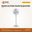 Ventilateur à Pied Midea Blanc 16'' – 3HELICES Bleu – 50W | VENT_FS40-12P